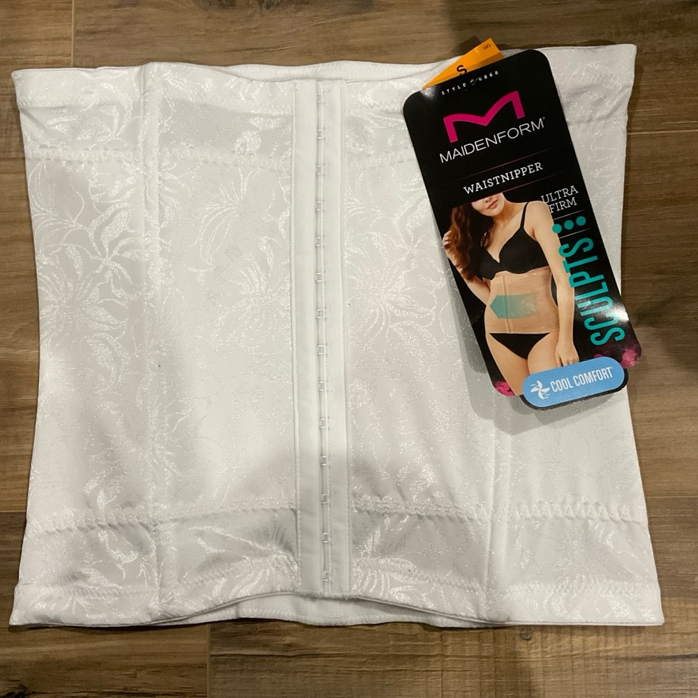 Maidenform ultra firm waist nipper/cincher shapewear, white, small